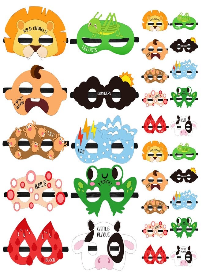 Arrowbash مجموعة أروباش من 30 قناعًا لعيد الفصح، زينة لحفلات عيد الفصح، أقنعة وجه من اللباد، نظارات مرحة للأولاد والبنات، هدايا لحفلات عيد الفصح، إكسسوارات أزياء، 10 أنماط - Image 1