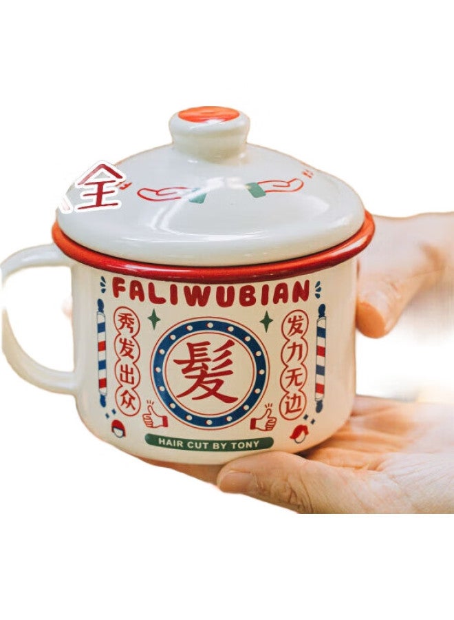 SHUEHO Shu Ke Enamel Cup, Birthday Gift, Companion Gift, Tang Porcelain Tea Cup, Tea Pot, Vintage Nostalgic, Thickened, With Lid, Mug - Image 2