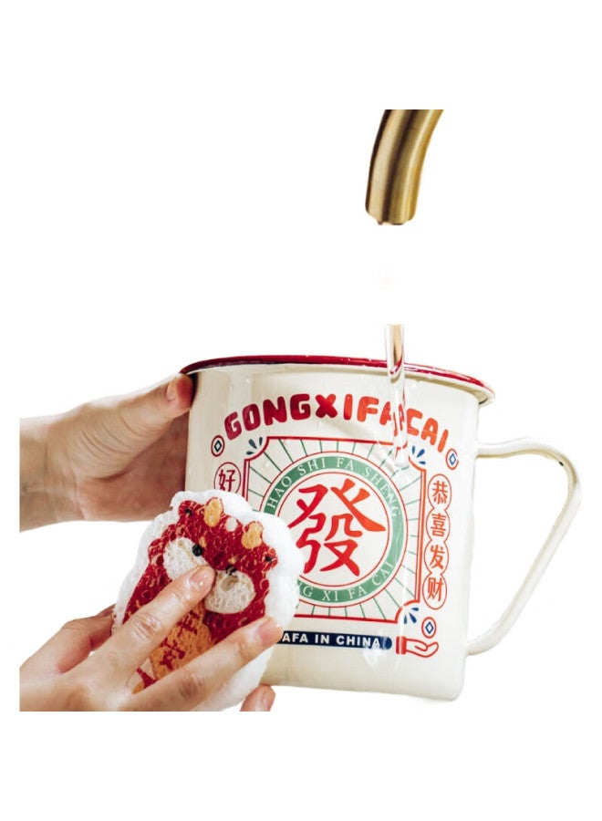 SHUEHO Shu Ke Enamel Cup, Birthday Gift, Companion Gift, Tang Porcelain Tea Cup, Tea Pot, Vintage Nostalgic, Thickened, With Lid, Mug - Image 1
