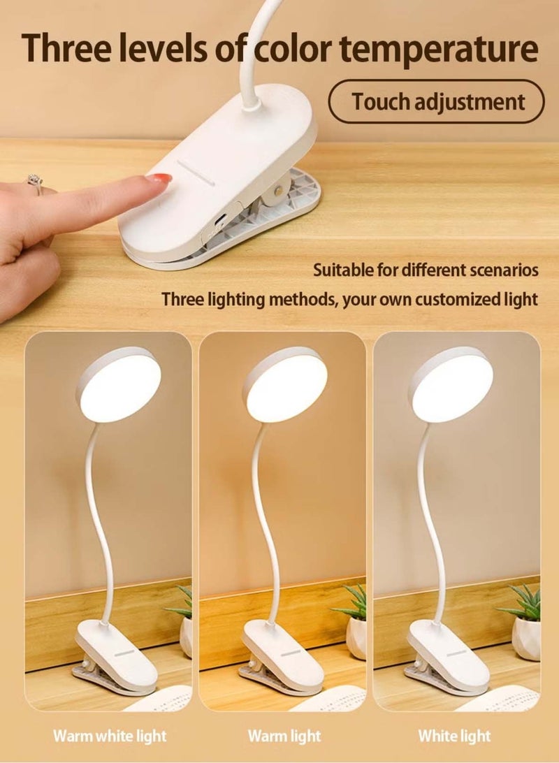 فياكين مصباح طاولة قابل لإعادة الشحن، إضاءة ليلية مرنة مع كلبس - تحكم باللمس بثلاثة أوضاع، توصيل USB-C، مثالي للدراسة والمنزل - Image 4