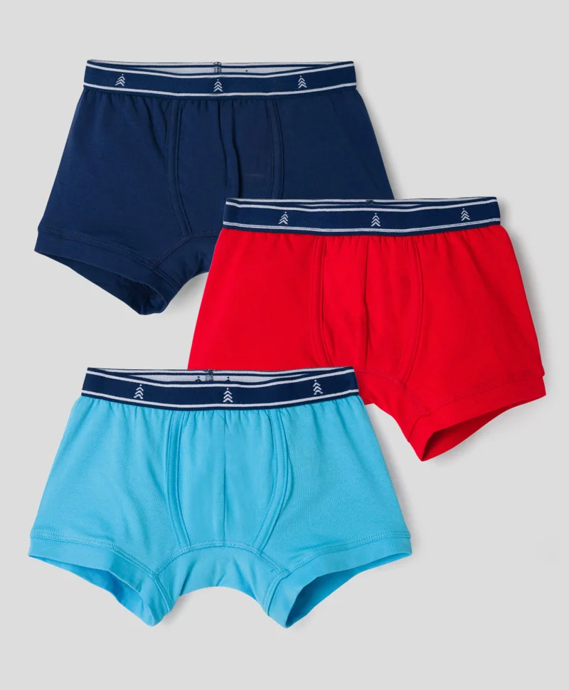 Pine Kids Pine Kids Cotton Elastane Knit Solid Color Trunks Pack of 3 (Color May Vary)