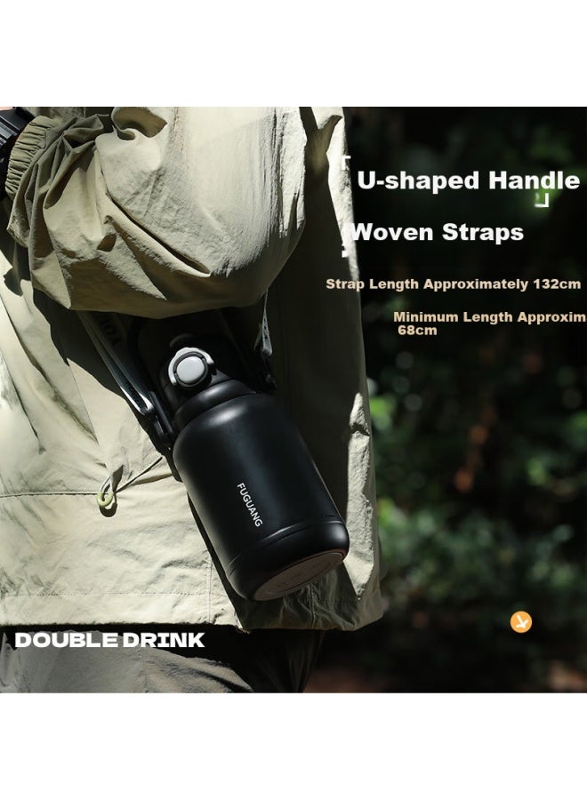 Fga Fuguang Large Capacity Insulated Cup, 316l Stainless Steel, For Men And Women, Dual-use Sports Outdoor Water Bottle, Portable Straw Cup - Image 2