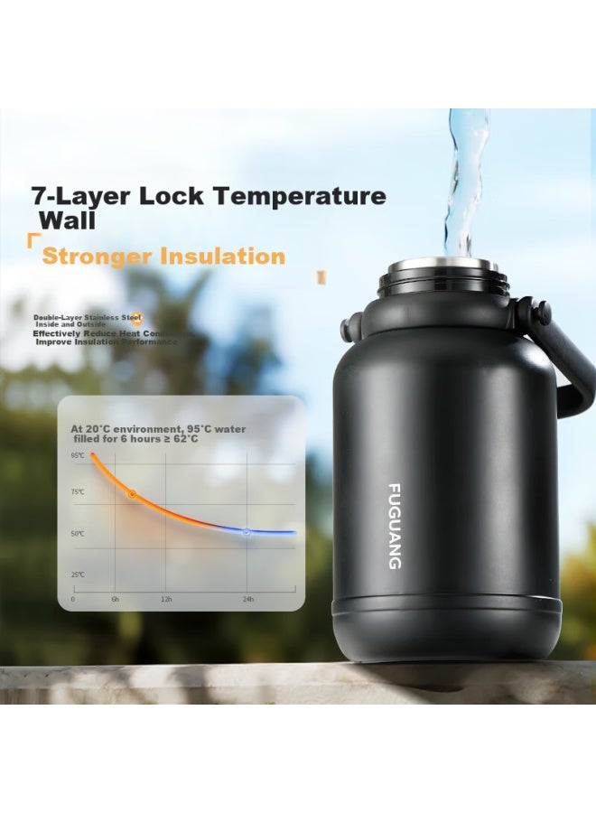 Fga Fuguang Large Capacity Insulated Cup, 316l Stainless Steel, For Men And Women, Dual-use Sports Outdoor Water Bottle, Portable Straw Cup - Image 3
