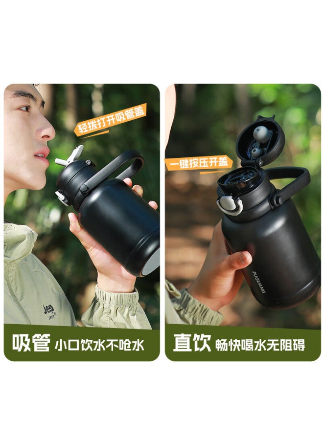Fga Fuguang Large Capacity Insulated Cup, 316l Stainless Steel, For Men And Women, Dual-use Sports Outdoor Water Bottle, Portable Straw Cup - Image 1