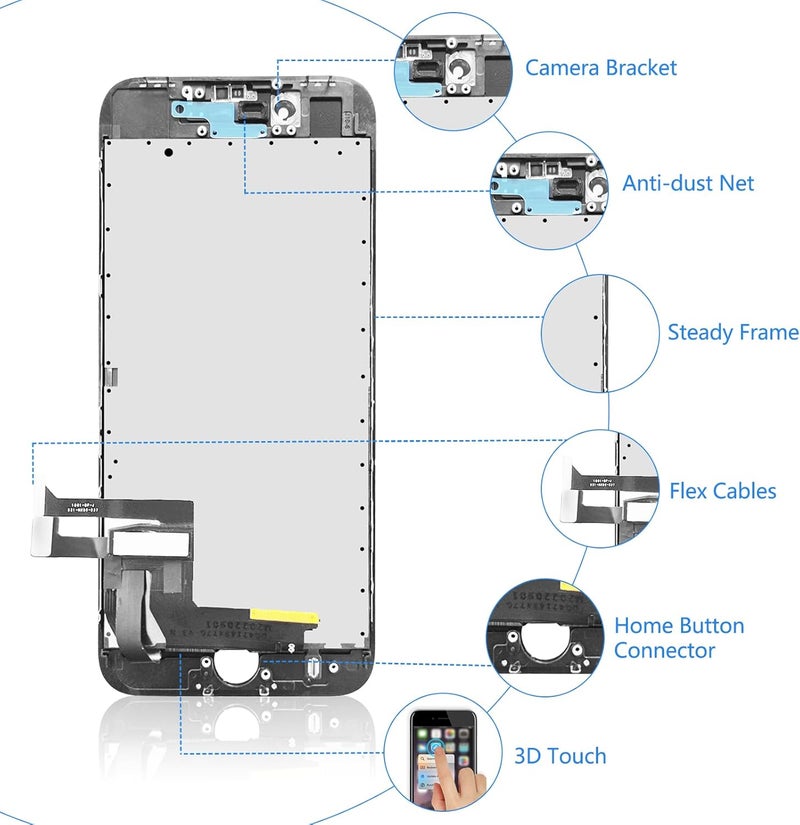Diykitpl for iPhone 8/SE 2022 3 Generation Screen Replacement,4.7 inch LCD Display Touch Screen Digitizer with Waterproof Seal,Screen Repair Tools Kit, for A2783,A2595,A2785,A2782,A2784 - Image 2