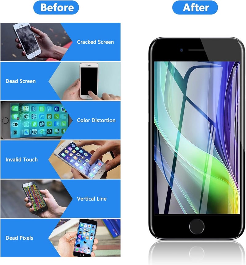 Diykitpl for iPhone 8/SE 2022 3 Generation Screen Replacement,4.7 inch LCD Display Touch Screen Digitizer with Waterproof Seal,Screen Repair Tools Kit, for A2783,A2595,A2785,A2782,A2784 - Image 5