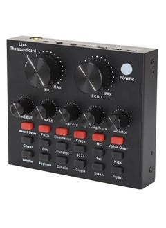 V8-Live Sound Card, Audio Mixer USB External Sound Card Headset Microphone Live Sound Card Karaoke for Double Cell Phone Live Computer PC Live Recording Home KTV Voice Chat