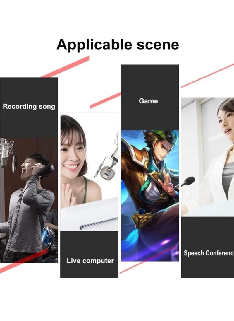 MIGOFAST - V8-Live Sound Card, Audio Mixer USB External Sound Card Headset Microphone Live Sound Card Karaoke for Double Cell Phone Live Computer PC Live Recording Home KTV Voice Chat - Image 1