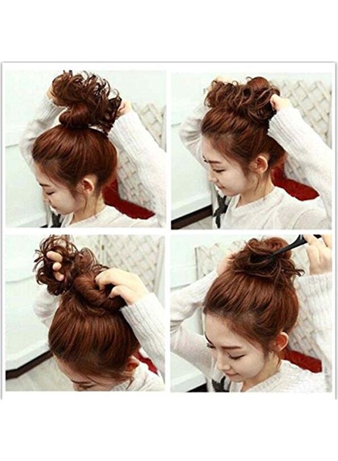 SLLIE Messy Hair Bun Extensions Chignons Hair Hair Scrunchie Scrunchy Updo Hairpiece - Image 5