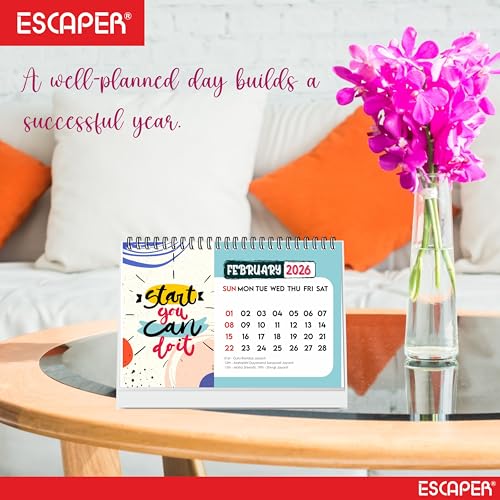 ESCAPER Motivational Desk Calendar 2026 (A5 Size) – Inspirational Quotes Table Calendar, Desktop New Year Calendar for Office & Home Décor - Image 5