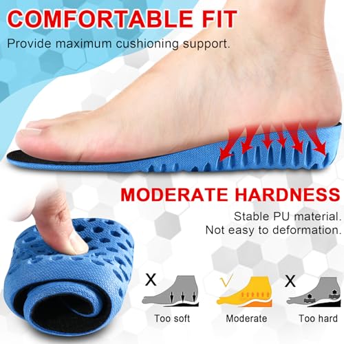 Ailaka Height Increase Insoles for Men Women, Honeycomb Shock Absorbing Cushion Shoe Height Insoles Men Women, Replacement Sports Shoe Inserts - Image 2