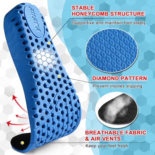 Ailaka Height Increase Insoles for Men Women, Honeycomb Shock Absorbing Cushion Shoe Height Insoles Men Women, Replacement Sports Shoe Inserts - Image 3