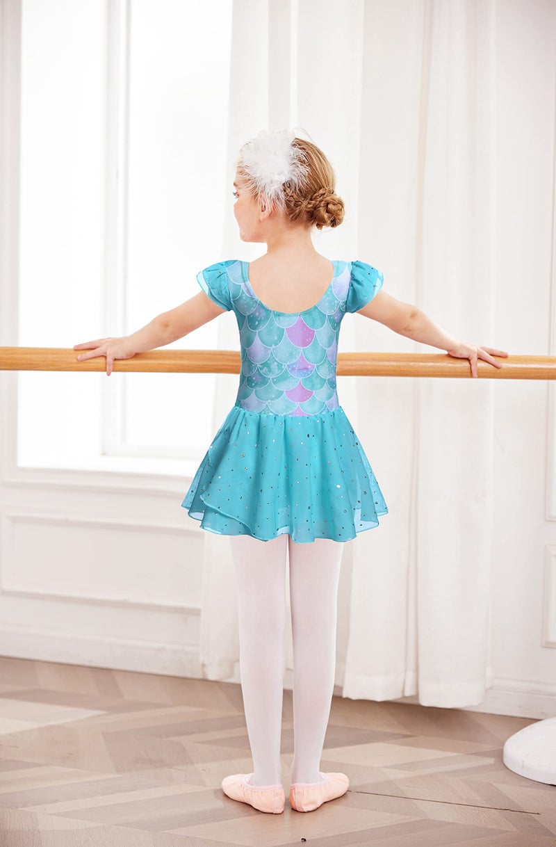 Arshiner Girls Ruffle Sleeve Ballet Dance Dress Tutu Skirted Leotard - Image 4