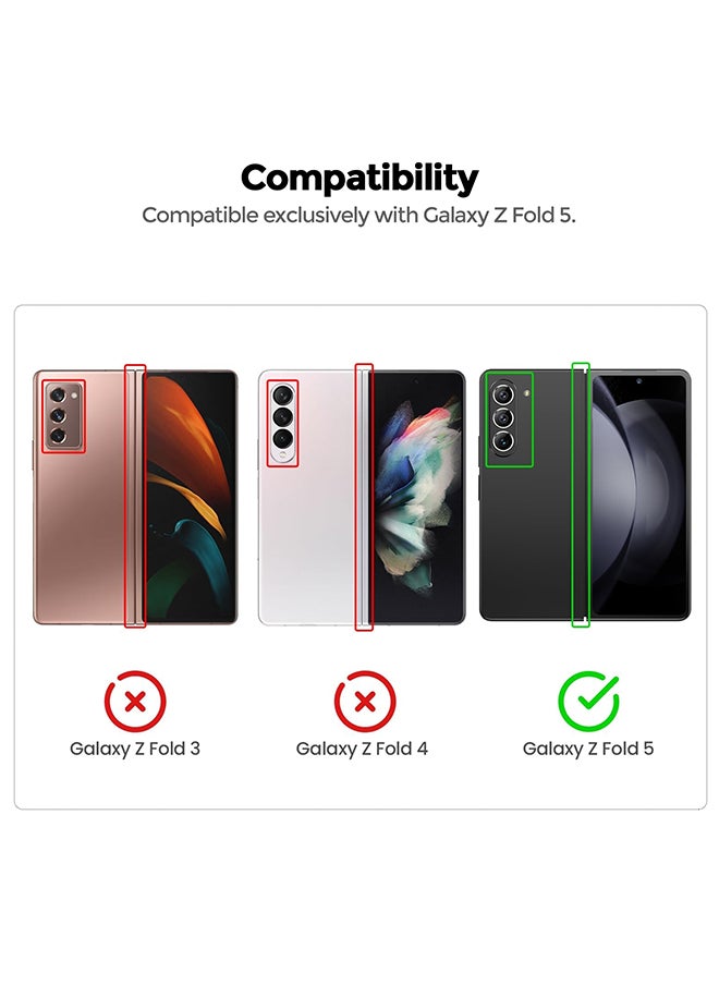 O Ozone Case For Samsung Galaxy Z Fold 5 Cover Elastic Non-Slip Wristband Ultra Slim & Thin Shockproof Hard PC Protective Phone Case Cover - Deep Blue  - Image 2
