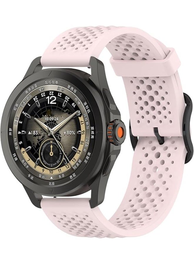 Silicone Bands Compatible with Huawei GT5/GT5Pro/GT4/GT3/GT2 46mm, 22mm Soft Replacement Strap for Huawei GT 5/4 46mmBand Women Men pink - Image 3