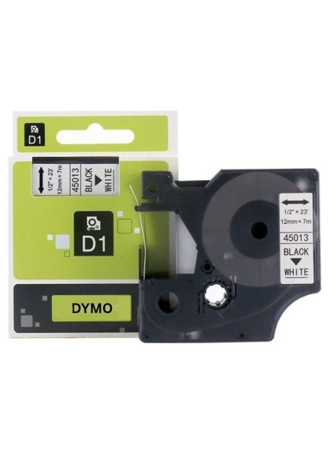 دايمو شريط ملصقات أصلي من DYMO 45013 - أسود على أبيض، 12 مم، 7 أمتار - منتج بلجيكي أصلي - Image 1