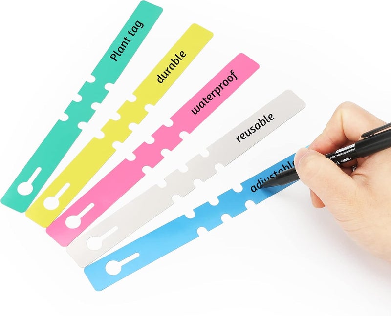 KINGLAKE 200 Pcs Plastic Plant Tree Tags Nursery Garden Lables 2x20cm Wrap Around Hanging Tags Nursery Garden Stakes Large Writing Surface Multicolord - Image 5