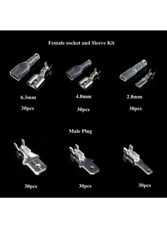 270-Piece Electrical Wire Crimp Terminal Connector Silver 0.134kg - Image 3