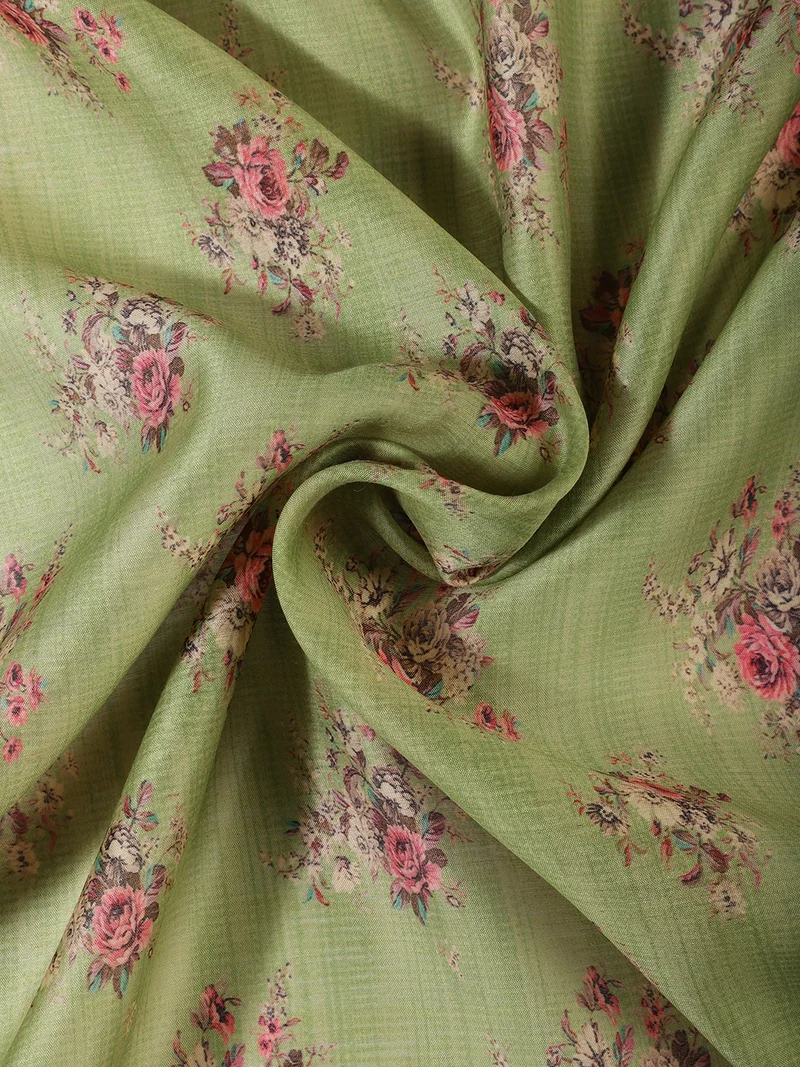 أيه كيه إس Olive Vintage Rose Print Fabric