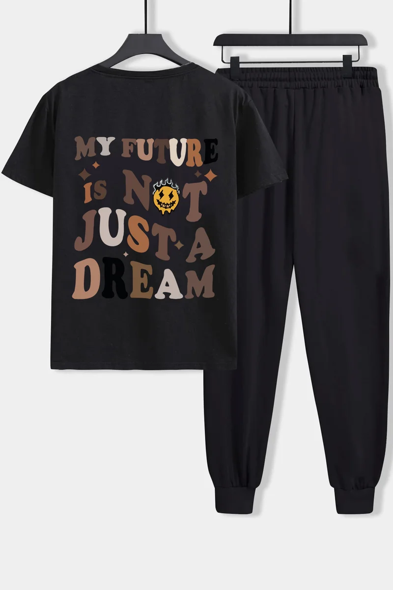 ONLYTRENDWEAR Unisex Is Not Just 2-Piece Tracksuit Set L. Black