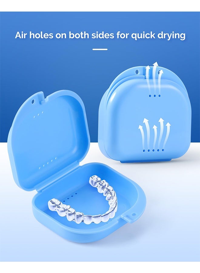 2 pcs Orthodontic Retainer Case,Retainer Case,Denture Case with Ventilation Holes for Mouth Guard and Floss. (Blue) - Image 3