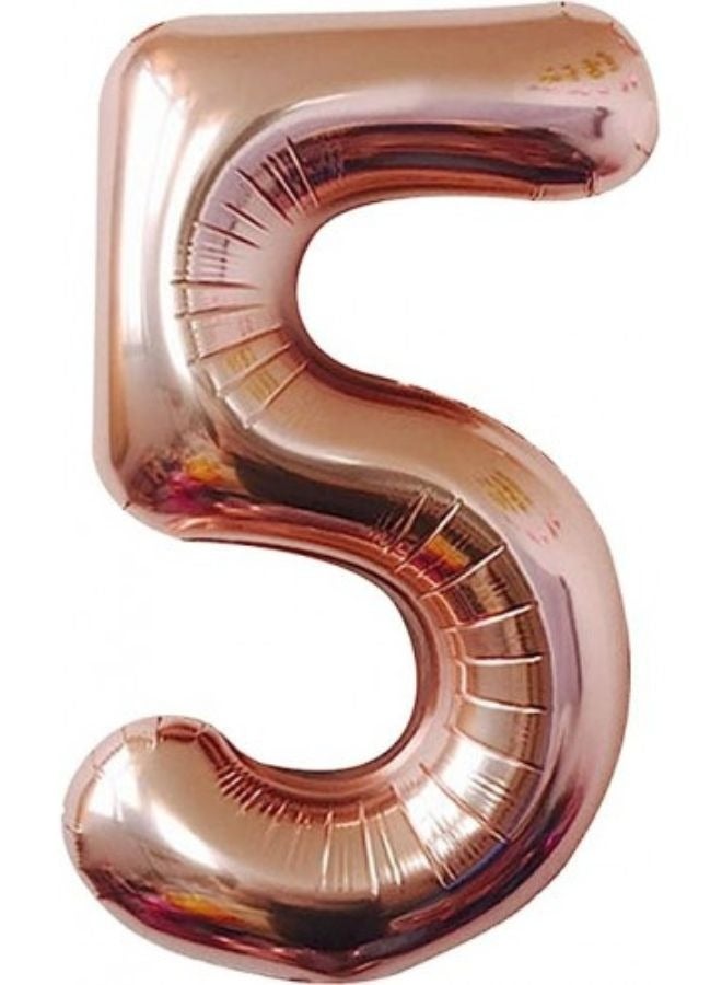 DecoLoral DECOR ME Rose Gold Colour 32inch Number Foil Balloon No5