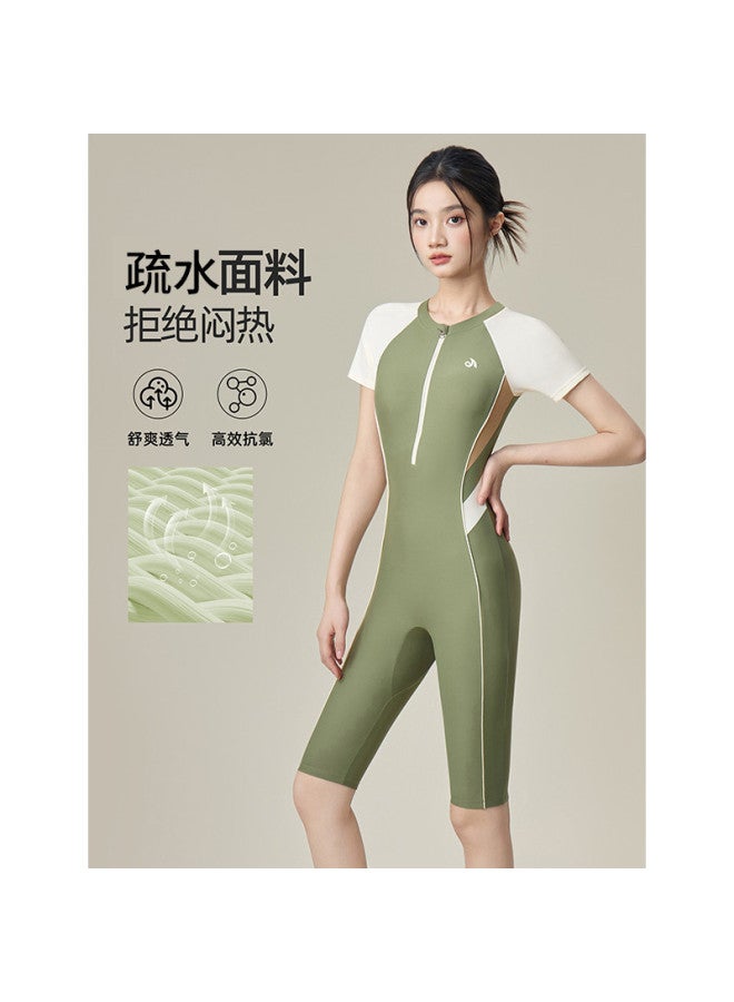 YouYou Women's Swimsuit 2025 New Style One-piece Five-point Swimsuit, Dedicated For Swimming Pools, One-piece Women's Sport Swimsuit - Image 4