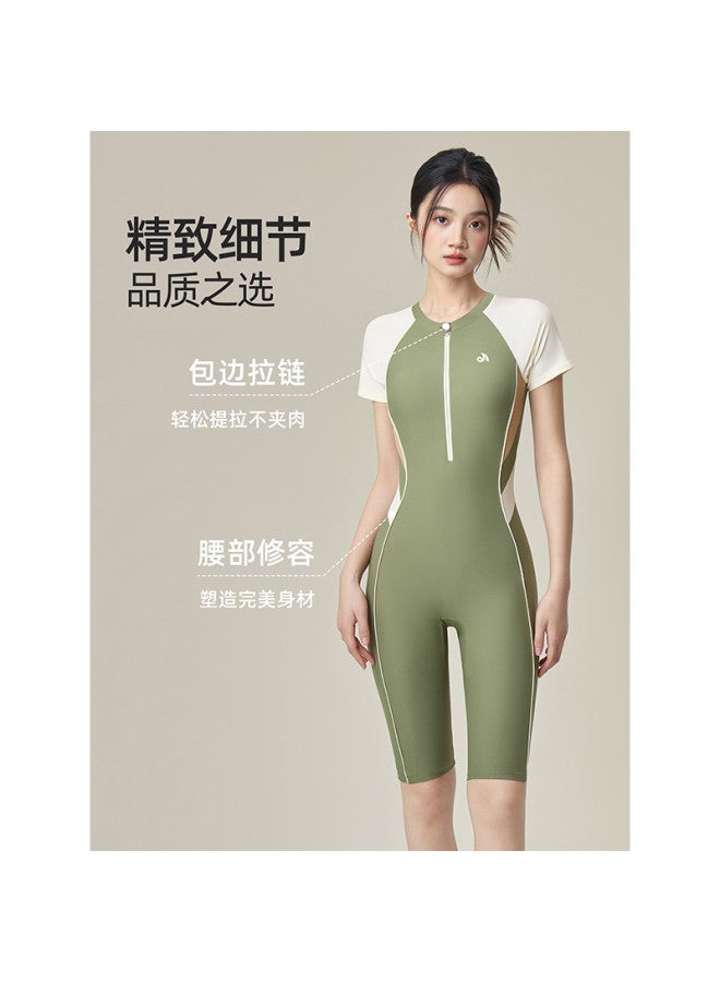 YouYou Women's Swimsuit 2025 New Style One-piece Five-point Swimsuit, Dedicated For Swimming Pools, One-piece Women's Sport Swimsuit - Image 5