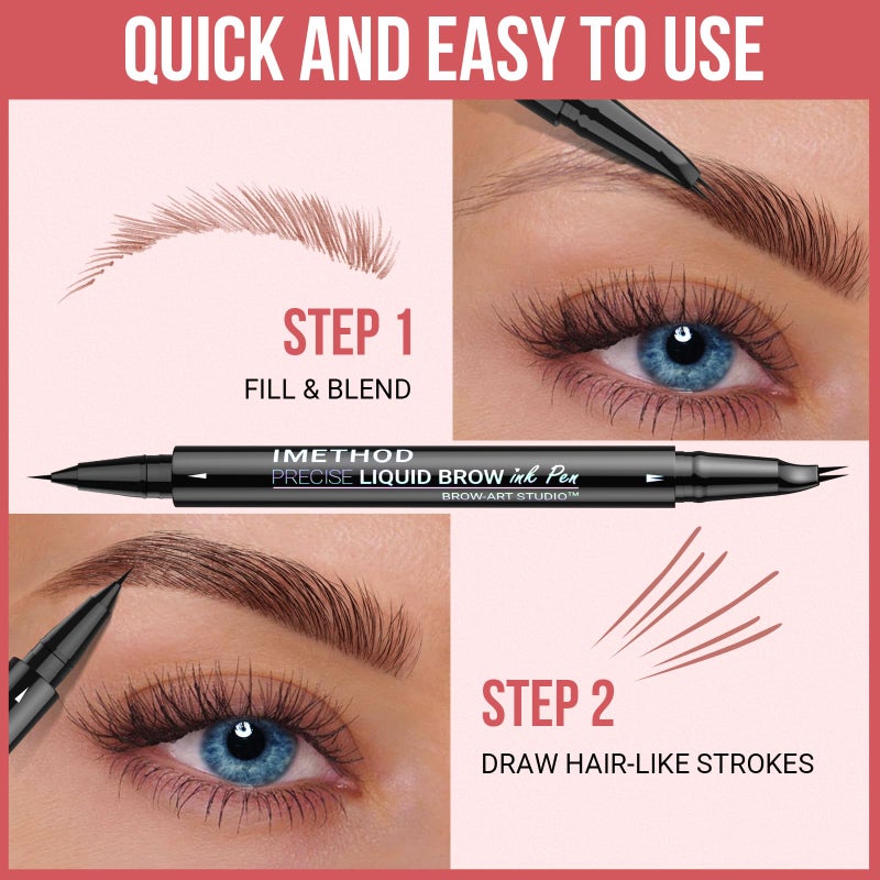 iMethod Curved Eyebrow Pen - Eyebrow Pencil, Brow Pencil 2-in-1 Dual-Ended Microblading Eyebrow Pen with Micro-Fork-Tip and Precise Brush-Tip Create Natural Hair-Like Brows, Last All-Day, Grey - Image 5