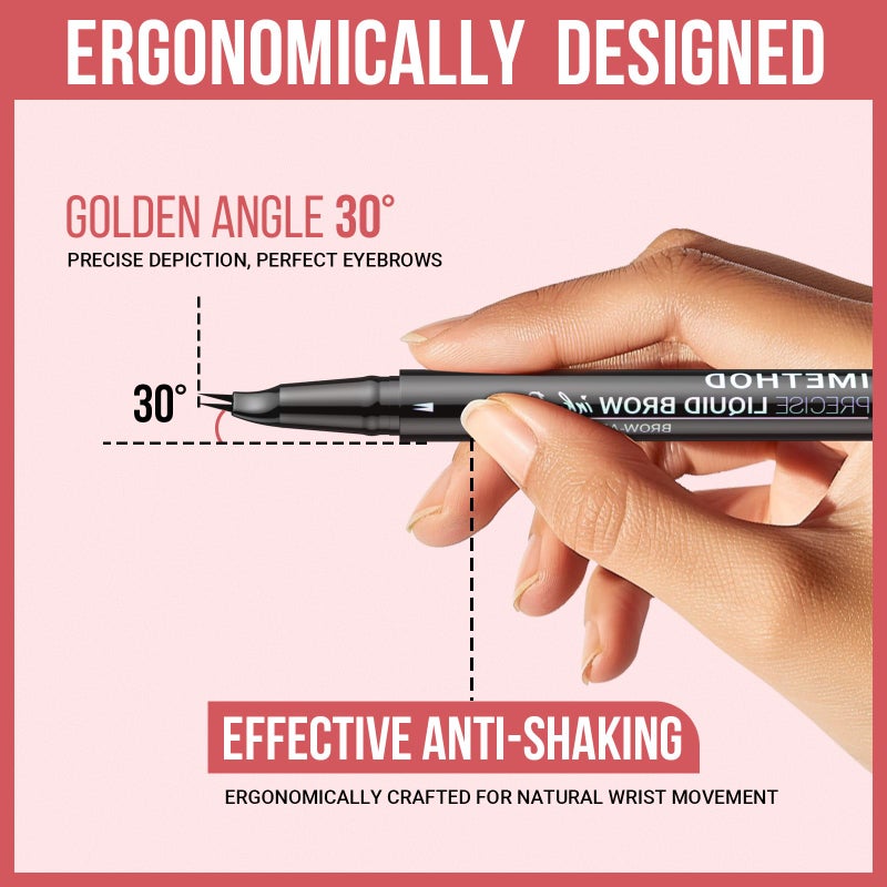 iMethod Curved Eyebrow Pen - Eyebrow Pencil, Brow Pencil 2-in-1 Dual-Ended Microblading Eyebrow Pen with Micro-Fork-Tip and Precise Brush-Tip Create Natural Hair-Like Brows, Last All-Day, Grey - Image 2