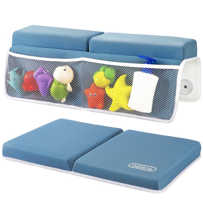 beiens Bath Kneeler and Elbow Rest Pad Set - 1.5'' Comfortable Thick Baby Bath Kneeler Pads, Quick Dry Soft Kneeling Pad for Baby Bath Time, Non-Slip Knee& Arm Support Bathtub Mat with Toys Organizer - Image 1