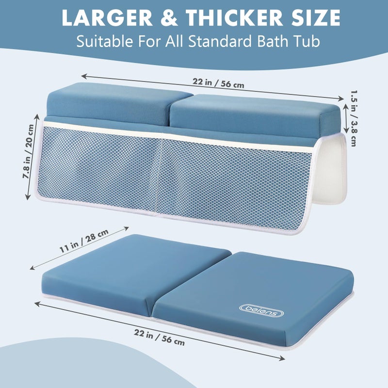 beiens Bath Kneeler and Elbow Rest Pad Set - 1.5'' Comfortable Thick Baby Bath Kneeler Pads, Quick Dry Soft Kneeling Pad for Baby Bath Time, Non-Slip Knee& Arm Support Bathtub Mat with Toys Organizer - Image 5