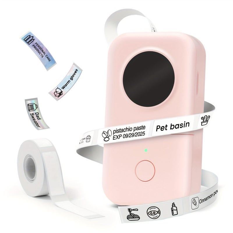 طابعة ملصقات لاسلكية محمولة صغيرة الحجم، طابعة حرارية مع شريط، قابلة للشحن عبر USB، طباعة بدون حبر، لتنظيم المنزل والمكتب وتحديد تواريخ الأغذية، متوافقة مع الهواتف الذكية، باللون البنفسجي - Image 2