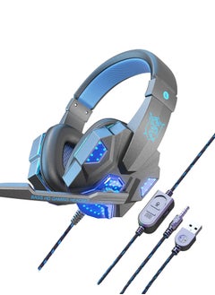XnYao SY830MV Stereo Gaming Headset for PS5 PS4, PC, Xbox One Controller, Noise Cancelling Over Ear Headphones with Mic, LED Light, Bass Surround, Soft Memory Earmuffs Wired Over-Ear Gaming Headphones  - Image 1