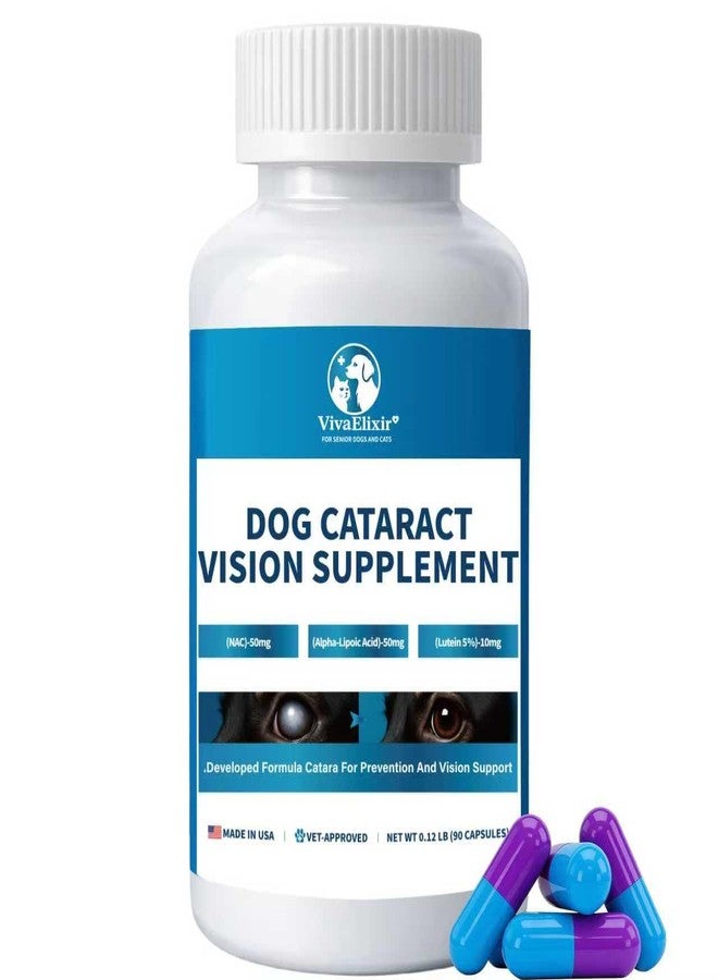 VivaElixir Eye Supplements for Dogs - Vision Support Soft Chews with Lutein, DHA & Vitamin C | 120ct Salmon Flavor Tear Stain Chews | Cataract & Dry Eye Relief Supplement (90 Ct) - Image 1