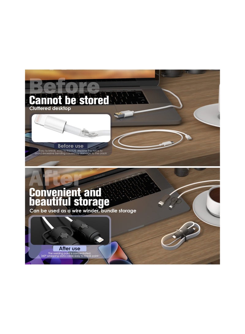 Y&D Cable Protector, (Lightening C & A to C) for Phone/Pad USB Cable, Silicone Cord Protector Laptop Pad Android Cover, Sleeve, Chomper, (Black)(3 Sets) - Image 3