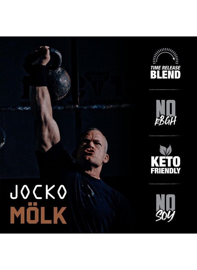 Jocko Fuel - Jocko Mölk Whey Protein Powder - Keto, Probiotics, Grass Fed, Digestive Enzymes, Amino Acids, Sugar Free Monk Fruit Blend - Supports Muscle Recovery & Growth (2 LB, Chocolate) - Image 1