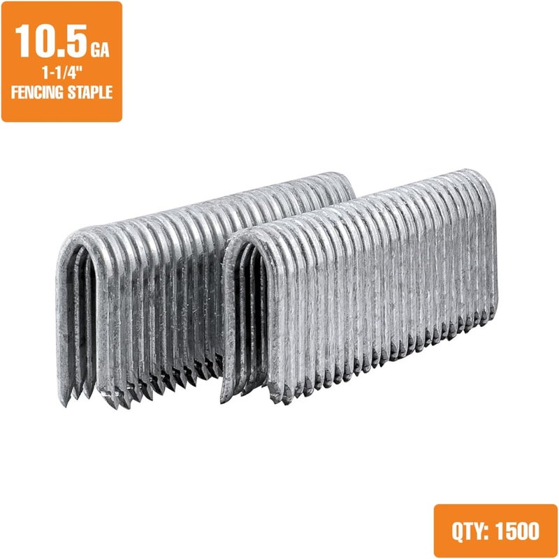 Freeman 10.5-Gauge 1-1/4" Fencing Staples | Glue Collated | Galvanized Steel | 1,500 Count | for Livestock Fencing, Pet Enclosures, Trellising, Deer Control & Farm Use | FS105G125 - Image 2