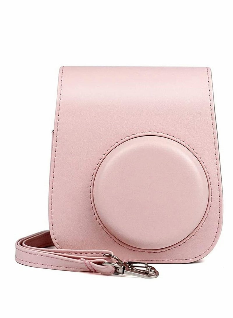 كابتن تيك Case for Fujifilm Instax Mini 11 Case PU Leather Instant Camera Cover with Adjustable Strap Designed Cover Blush Pink - Image 3