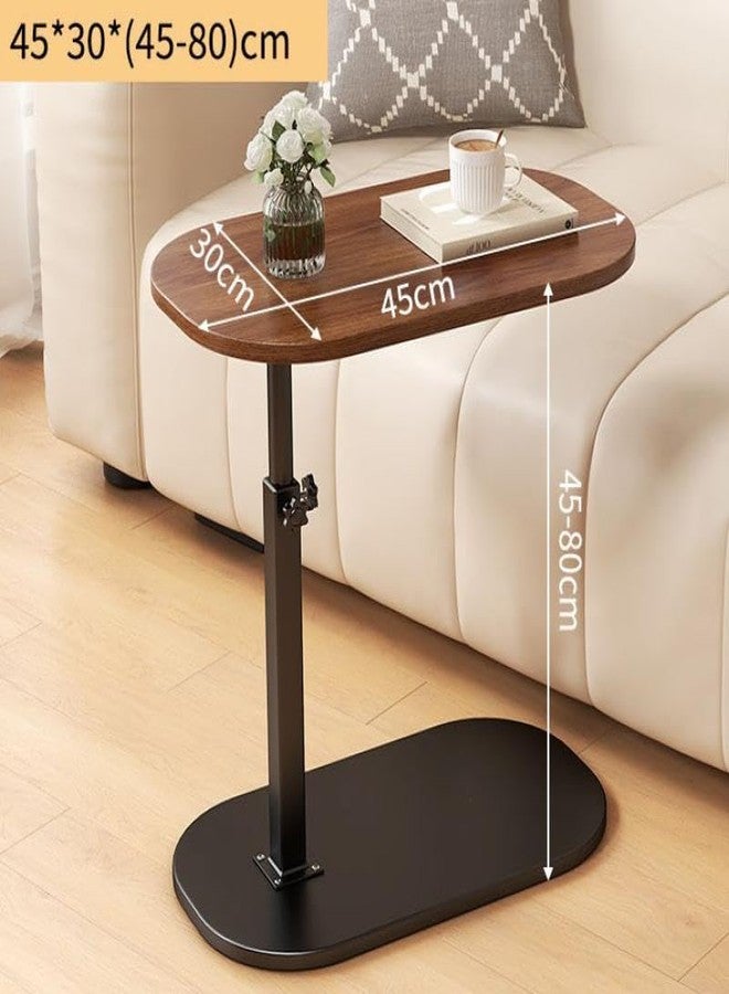 Simcat C Shaped Side Table,Adjustable Height C Table End Table for Couch,360°Swivel Couch Side Tables Slide Laptop Desk for Sofa/Bed/Bathtub/Rotating Tabletop (Walnut) - Image 3