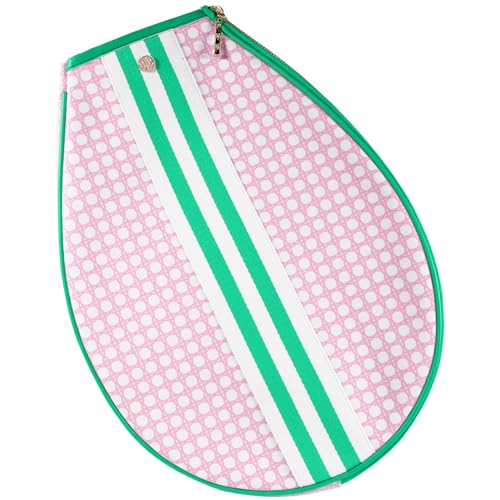 Lilly Pulitzer ليلي بوتري باركيت شنطة تنس مع حزام كتف قابل للإزالة، شنطة كتف تنس كبيرة لمضرب التنس، بيكلبول، رياضات المضرب، شنطة سفر، بنكي كانين - Image 3