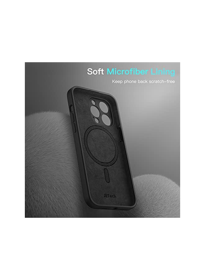 Jetech Magnetic Silicone Case For Iphone 14 Pro 6.1-Inch, Compatible With Magsafe, Phone Cover With Camera Lens Full Protection (Black) - Image 4