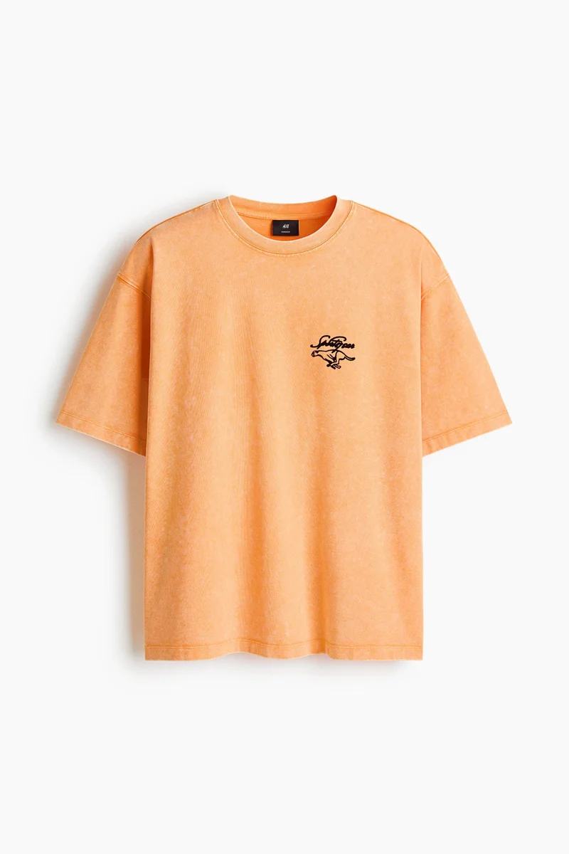 H&M  Oversized Fit Printed cotton T-shirt for Men | Best Price UAE
