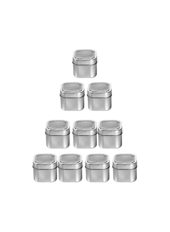 KisSealed Square Metal Tins with Window Lids,15-Pack Empty Square Silver Tins for Candle Making, Candies, Gifts & Treasures (4 OZ) - Image 1
