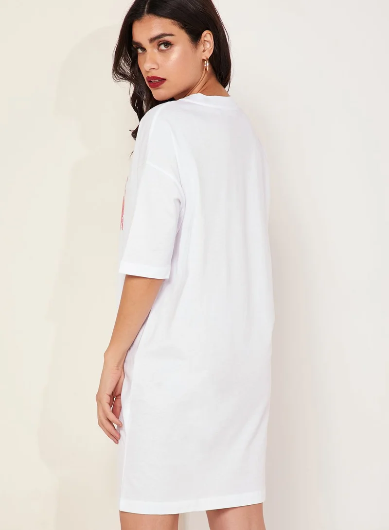 Love Moschino Embellished Logo T-Shirt Dress