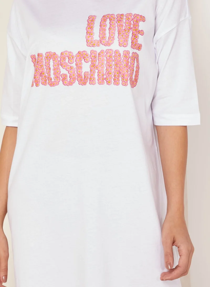 Love Moschino Embellished Logo T-Shirt Dress