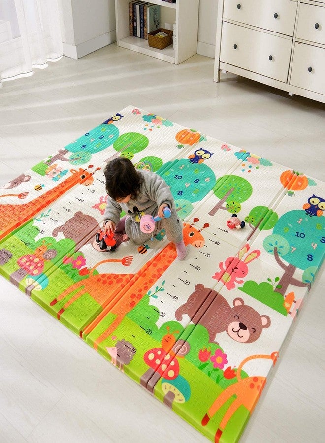 RIGJAK Baby Folding Portable Waterproof Extra Large Size BPA Free Reversible Non Toxic Baby Kids Toddler Learning & Crawling Play Mat (6 x 6.5 FT, Multi Color) (Orange Bear Alphabet) - Image 1