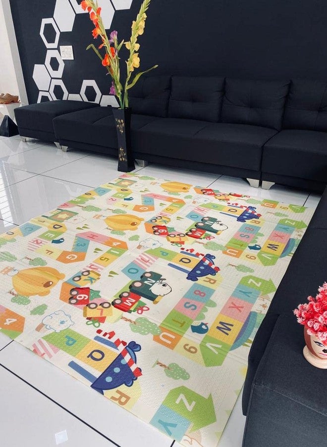 RIGJAK Baby Folding Portable Waterproof Extra Large Size BPA Free Reversible Non Toxic Baby Kids Toddler Learning & Crawling Play Mat (6 x 6.5 FT, Multi Color) (Orange Bear Alphabet) - Image 2