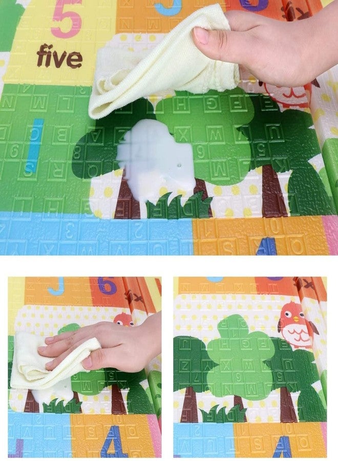 RIGJAK Baby Folding Portable Waterproof Extra Large Size BPA Free Reversible Non Toxic Baby Kids Toddler Learning & Crawling Play Mat (6 x 6.5 FT, Multi Color) (Orange Bear Alphabet) - Image 5
