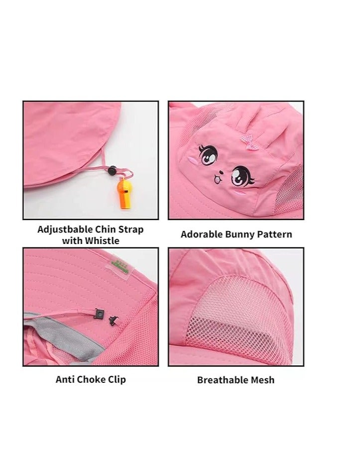 GUDOO قبعة دلو للأطفال بحماية من أشعة الشمس UPF50+ وقبعة واقية من الشمس وقبعات شاطئ كبيرة الحواف مع شبكة وحزام ذقن قابل للتعديل وقبعة صياد للأولاد والبنات من سن 3 إلى 10 سنوات - Image 3